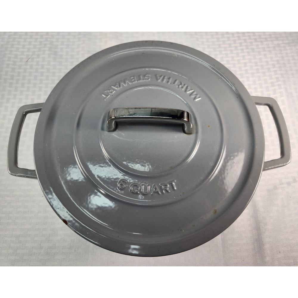 6 Quart Martha Stewart Enamel Cast Iron Dutch Oven With Lid ( Gray )